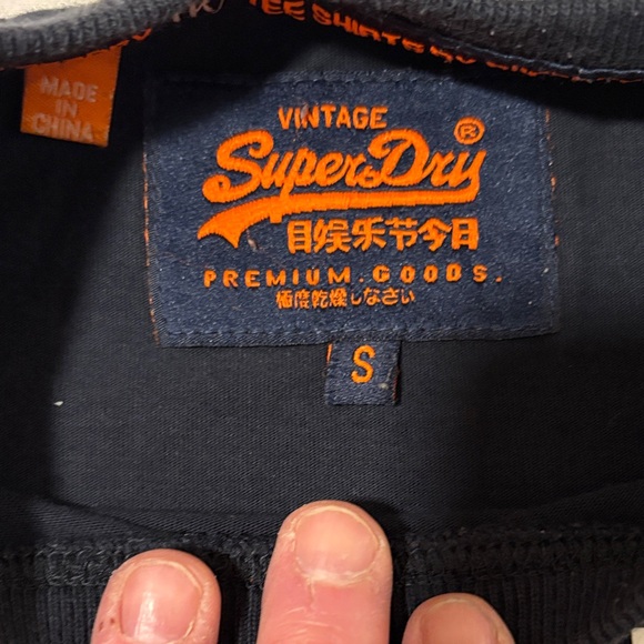 Superdry Men's Black T-Shirt with White Print - Picture 3 of 3